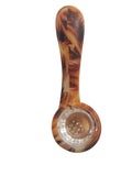 Silicone Smoking Pipe | "Sherlock" Style | Flame Design | Glass Bowl Insert