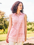 April Cornell Nostalgia Pink Sleeveless Blouse-Available in Small or Medium