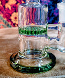 6"  Rock Glass Single Perc  Bent Neck Barrel Shape Waterpipe-Green Accents-GWP645