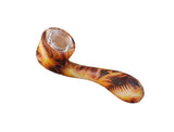 Silicone Smoking Pipe | "Sherlock" Style | Flame Design | Glass Bowl Insert