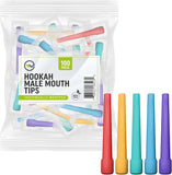 Hookah Tips, Disposable BPA-Free Plastic Mouth Tips | Individually Wrapped Hookah Hose Mouth Accessories | Thick, Long Male Ends | Clean, Colorful