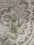 7" Waterpipe | 4-Arm Perc | Bent Neck | 14mm | Green