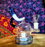 7” Globe Recycler Waterpipe w/Blue & White Accents-MK104