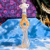 7" Spiral Donut Hole Nectar Collector-Pink/Orange Fume-V1022N