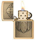 Zippo Odin Emblem Brushed   Brass Windproof Lighter