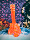 11" Soft Glass Eagle Waterpipe-Glass on Glass-Iridescent Orange-Glow In The Dark-SG11A