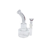 7" Bent Neck Clear Rock Glass Cake Style Waterpipe-RS364