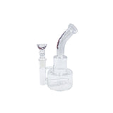 7" Bent Neck Clear Rock Glass Cake Style Waterpipe-RS364