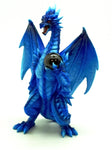 Vibrant Blue Dragon Holding a Ball