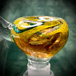 19mm Male Orange UV Reactive Canework Slide by Baked Glass