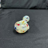 4" glass hand pipe cream/red/blue/green/silver fumed