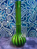 12" striped bulb w/low & mid rings soft glass waterpipe