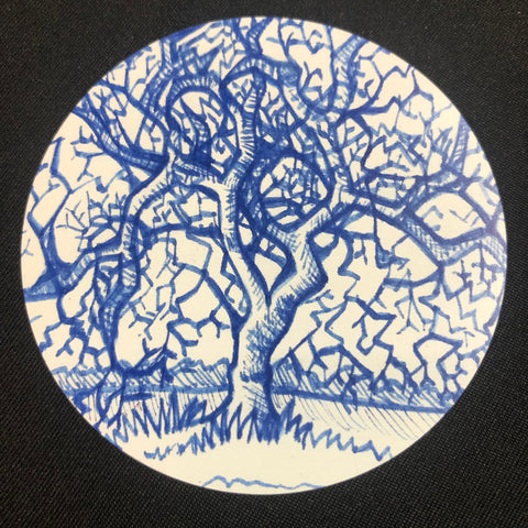 3x3" Circular Blue Tree Magnet