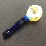 Cobalt Tube/Spotted Bowl Handpipe w/ Marias by Leen Glass