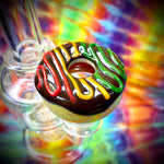 19mm Rasta & Chocolate Frosted Donut Dome by KGB Glass