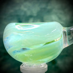 10mm Male Seafoam Green Slide w/ Handle by Baked Glass