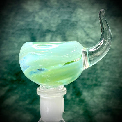 10mm Male Seafoam Green Slide w/ Handle by Baked Glass