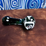 4-4.25" Handpipe w/ Mushroom Steal Your Face Milli by Baked Glass