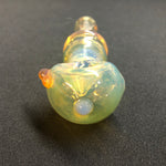 Dual Maria Fumed Handpipe w/ Light Purple Front Dot by Leen Glass