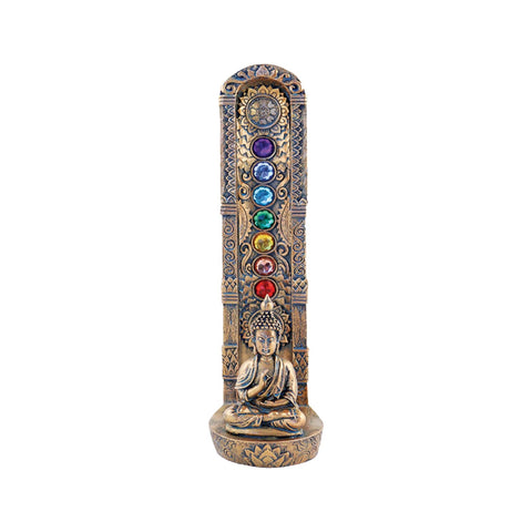 Buddha 7 Chakras Incense/Cone Burner 9.25"