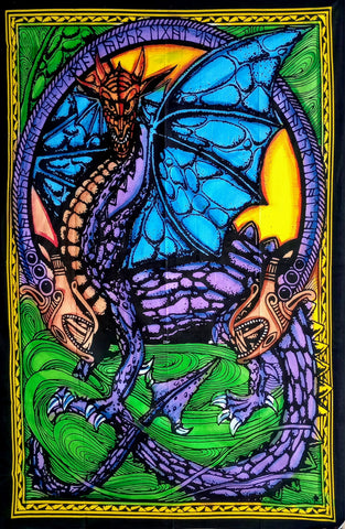 Hand Brush Painted Dragon Tapestry