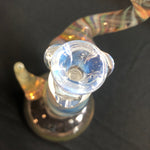 Fumed Striped Glass-on-Glass Standup Bubbler by Baked Glass
