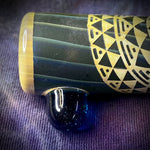 Sandblasted Sacred Geometry Chillum by Little B Glass