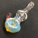 Dual Maria Clear Handpipe w/ Fumed Bowl & Front Dot by Leen Glass