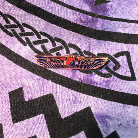 Grateful Dead Bolt Wings Pin-Red,Blue,Gold.