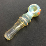 Dual Maria Fumed Handpipe w/ Light Purple Front Dot by Leen Glass