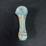 4" Blue/Gold Fumed/Cream Handpipe by Huggy Bear