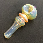 Dual Maria Fumed Handpipe w/ Light Purple Front Dot by Leen Glass