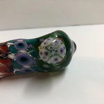 3.25" Multicolor Dotted Dichro Handpipe with White Carb