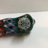 3.25" Multicolor Dotted Dichro Handpipe with White Carb