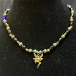 8" Brass Ball Bearing Charm Necklace w/ Fairy Pendant
