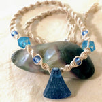 Recycled Blue Beach Glass Necklace
