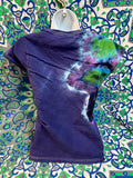 Small Shooting Star Mandala V-neck Women's Tie-Dye T-shirt by Don Martin