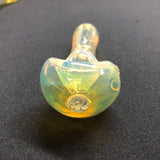 3.75-5" Simple Fumed Handpipe w/ Front Dot by Leen Glass