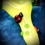 3" Green Color Tube Handpipe w/ Ladybugs by Sara Mac