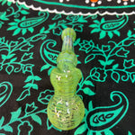 5" Spin & Rake Silver Fumed Green Bubbler by Vince Lown