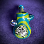 6" Dichro Green/Blue w/Opal on Side. Black/White Wig-Wag on Front Dry Hammer pipe Made By Pharo