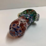 3.25" Multicolor Dotted Dichro Handpipe with White Carb