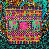 Embroidered Indian Elephant Shoulder Bag-Length=16"-Width=14"