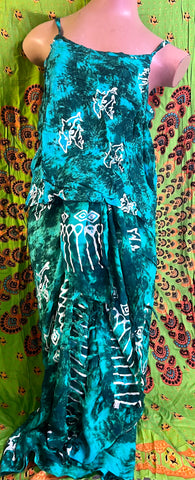 Size Large Matching Sarong Skirt and Tank Top Set