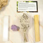 Smudge Set - Amethyst Smudge Bundle -Palo Santo-Selenite