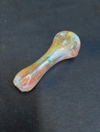 4" glass hand pipe pink/teal/silver fumed