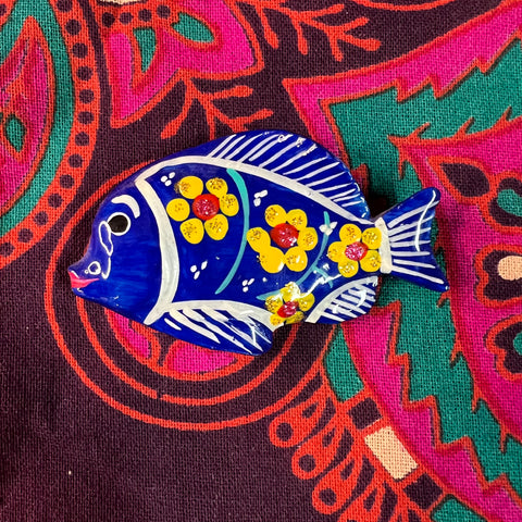 2" Handmade/hand-Painted Fish Fridge Magnet Made in Mexico