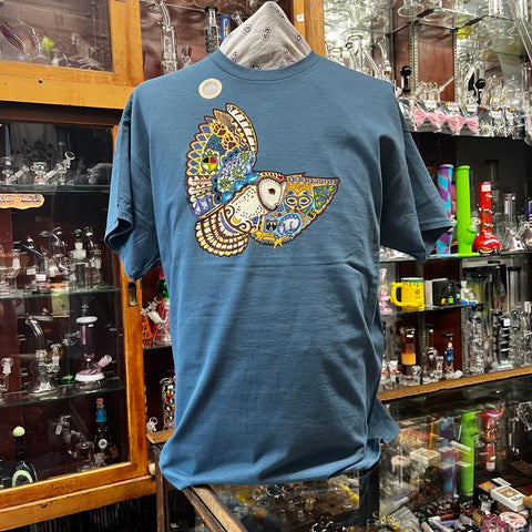 XL Earth Art Barn Owl Indigo T-Shirt