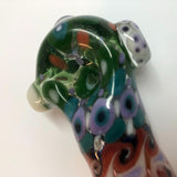 3.25" Multicolor Dotted Dichro Handpipe with White Carb