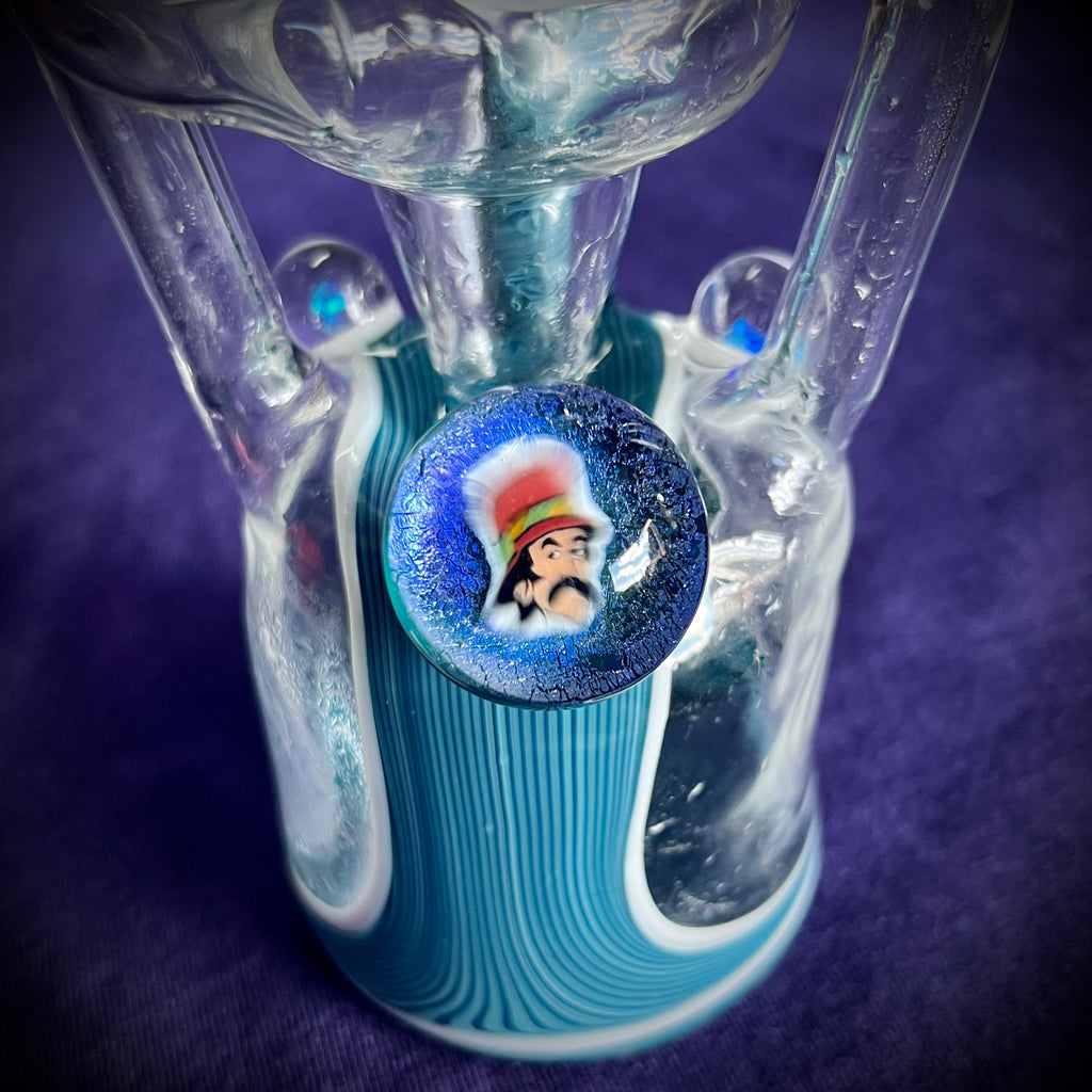 Opalized Rig 7.75” Striped Blues Double Opal Double Recycler Rig by Pharo – Happy ...